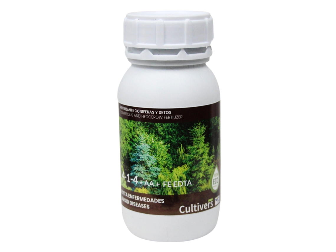 CULTIVERS Fertilizante Coníferas y Setos Ecológico 250 ml Abono Líquido 100% Orgánico y Natural. Evita Enfermedades
