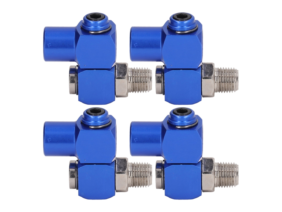 4 conectores giratorios para manguera de aire NPT de 1/4 de pulgada, adaptador neumático de 360° y 150 psi.