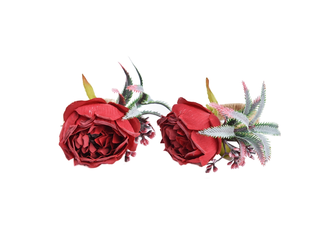 Servilletero con simulación de flores, práctico y decorativo.