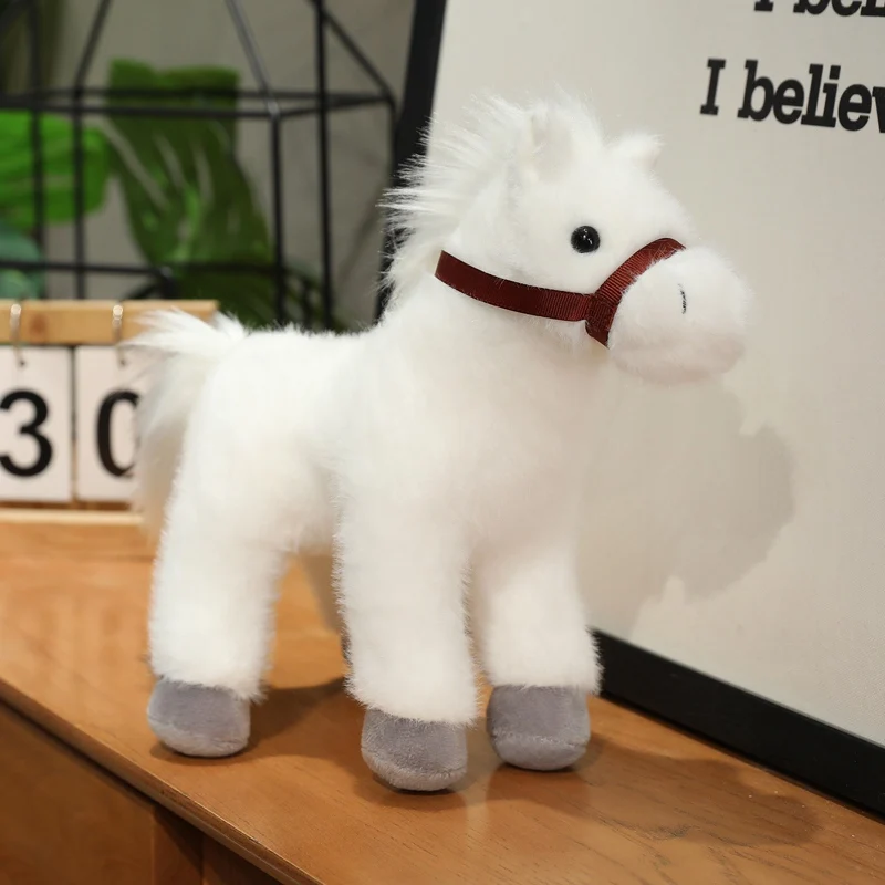 (blanco, 23 Cm) Lindo Peluche Realista De Poni De Animales Del Bosque Estilo Anime De Dibujos Animados
