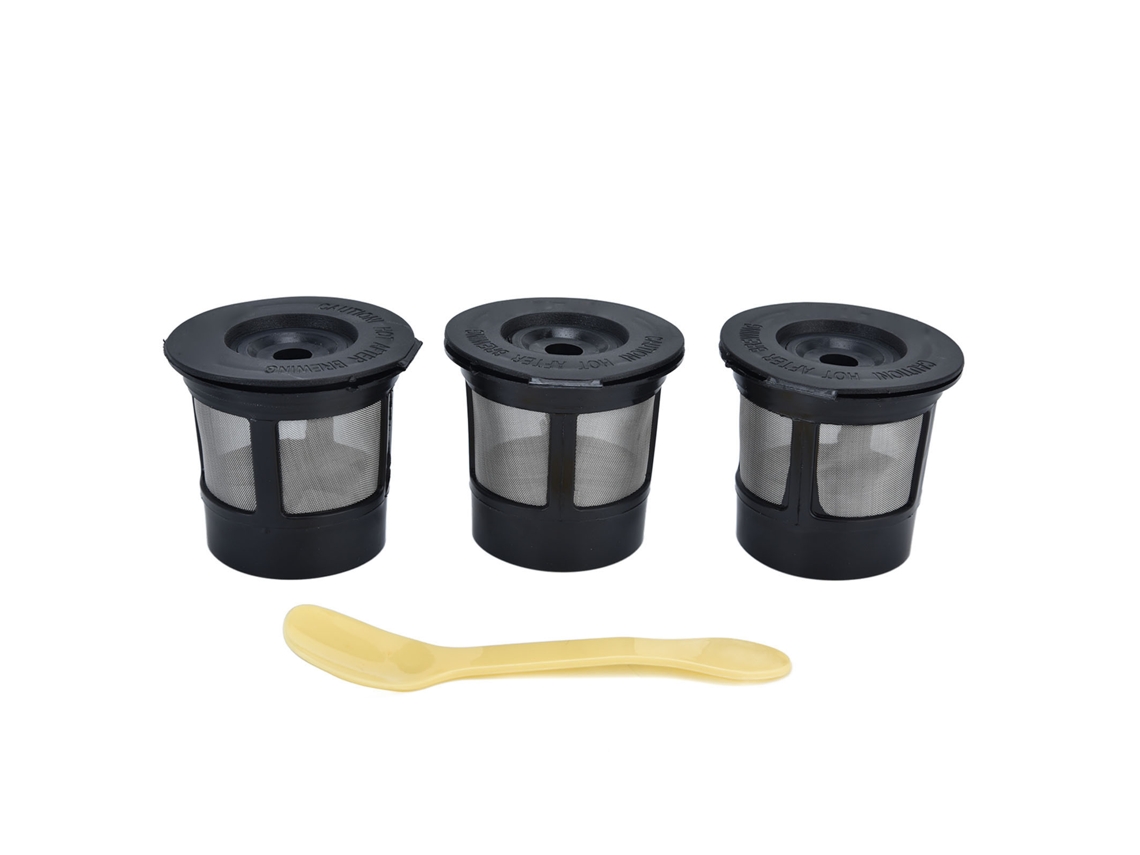 Vaso De Filtro De Café Reutilizable Con Cuchara Para Cápsulas, Compatible Con Máquinas De Café, Acero Inoxidable, Abs.