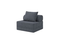 Sofá modular convertible de 1 plaza en terciopelo gris estándar de SKOFFA