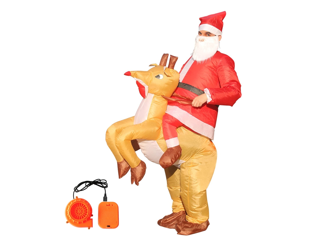 Disfraz inflable de elfo navideño para fiesta de cosplay