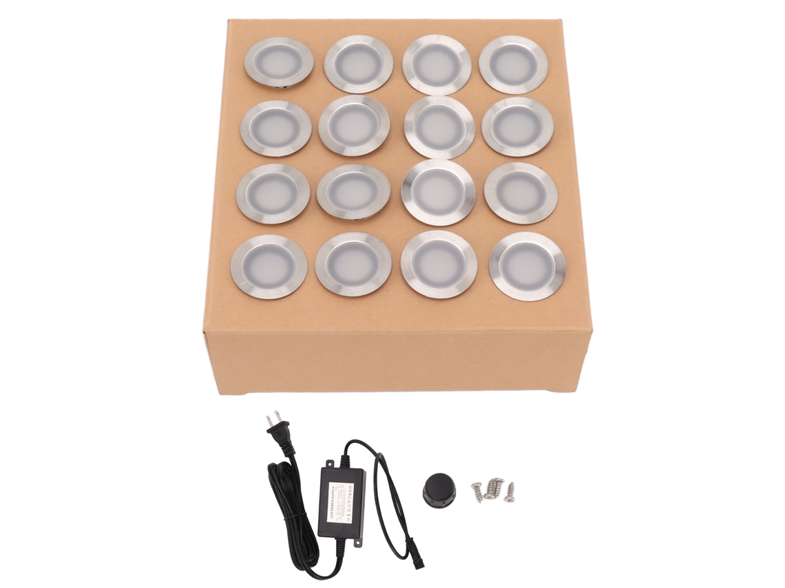 2026-kit De 16 Luces Led Para Deck 10w Blanco Cálido 2800-3200k Ip67 Impermeable Empotrado 90-265v Plug Ee.uu.