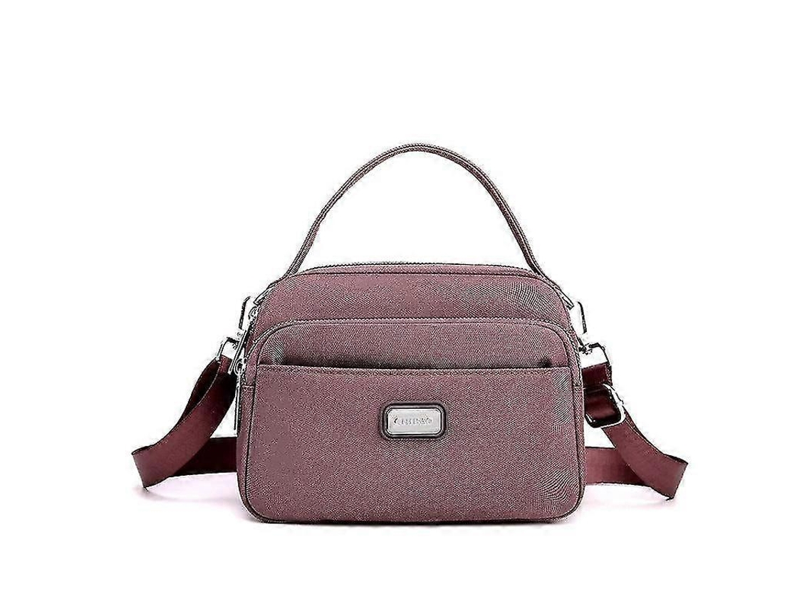 Bolso bandolera informal para mujer, de gran capacidad, con múltiples compartimentos, color marrón, Lalamoli