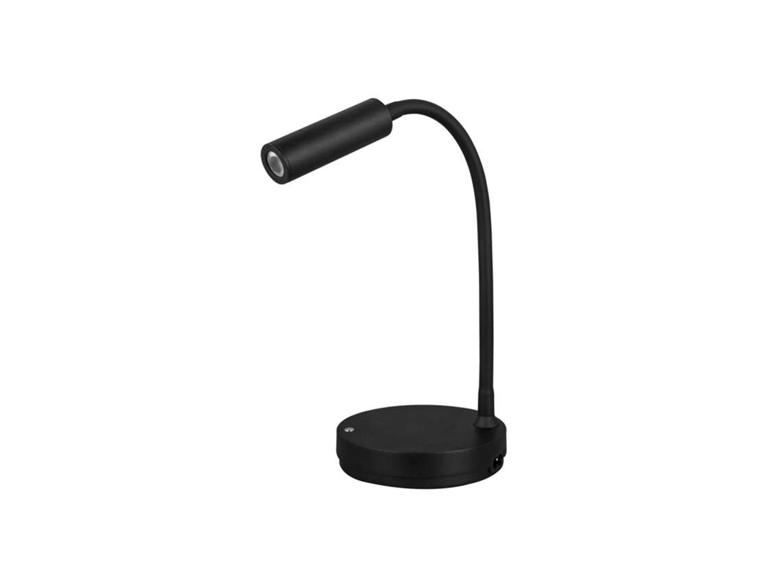 Lámpara de mesa LED Beneito Faure de 5 W, luz cálida, ideal para escritorio, lectura y mesita de noche, carga inalámbrica, cabezal ajustable, color negro