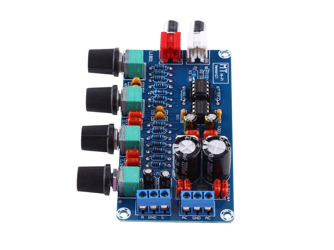Placa preamplificadora HiFi 2026as-NE5532 con control de volumen y tono y amplificador operacional