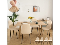 Juego de 4 cubiertas de gofres beige Rnemitery