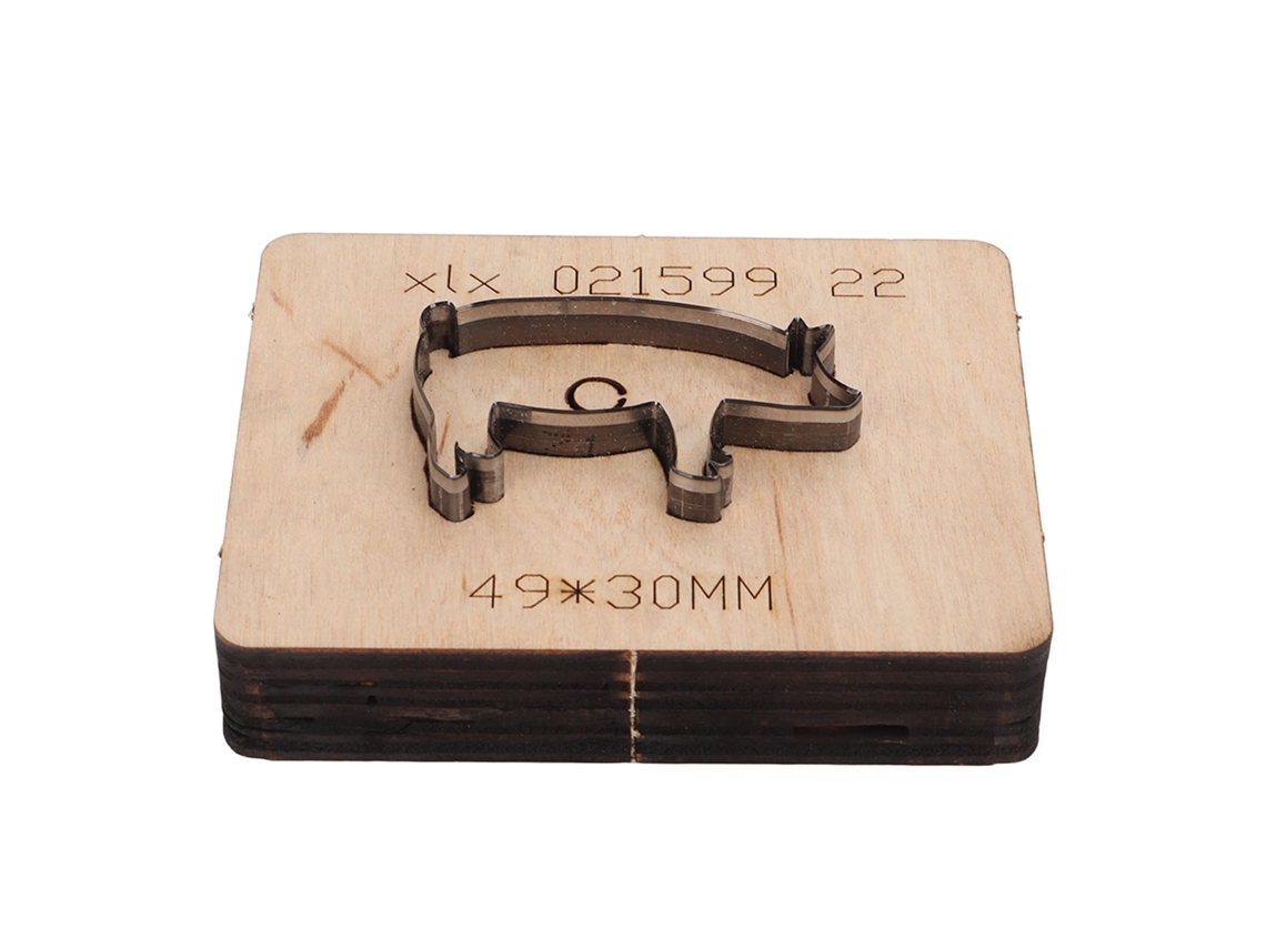 Troquel de corte y perforación de cuero con forma de cerdo para manualidades DIY 10x8x4cm 90g