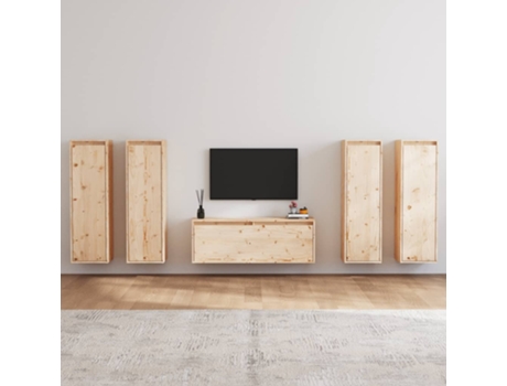 vidaXL Muebles para TV 3 piezas madera maciza de pino