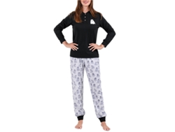 Kkpm-conjunto De Pijamas Familiares Estampado Cute Manga Larga Pantalones Largos Para Hombres Mujeres Niños Negro Mujer M