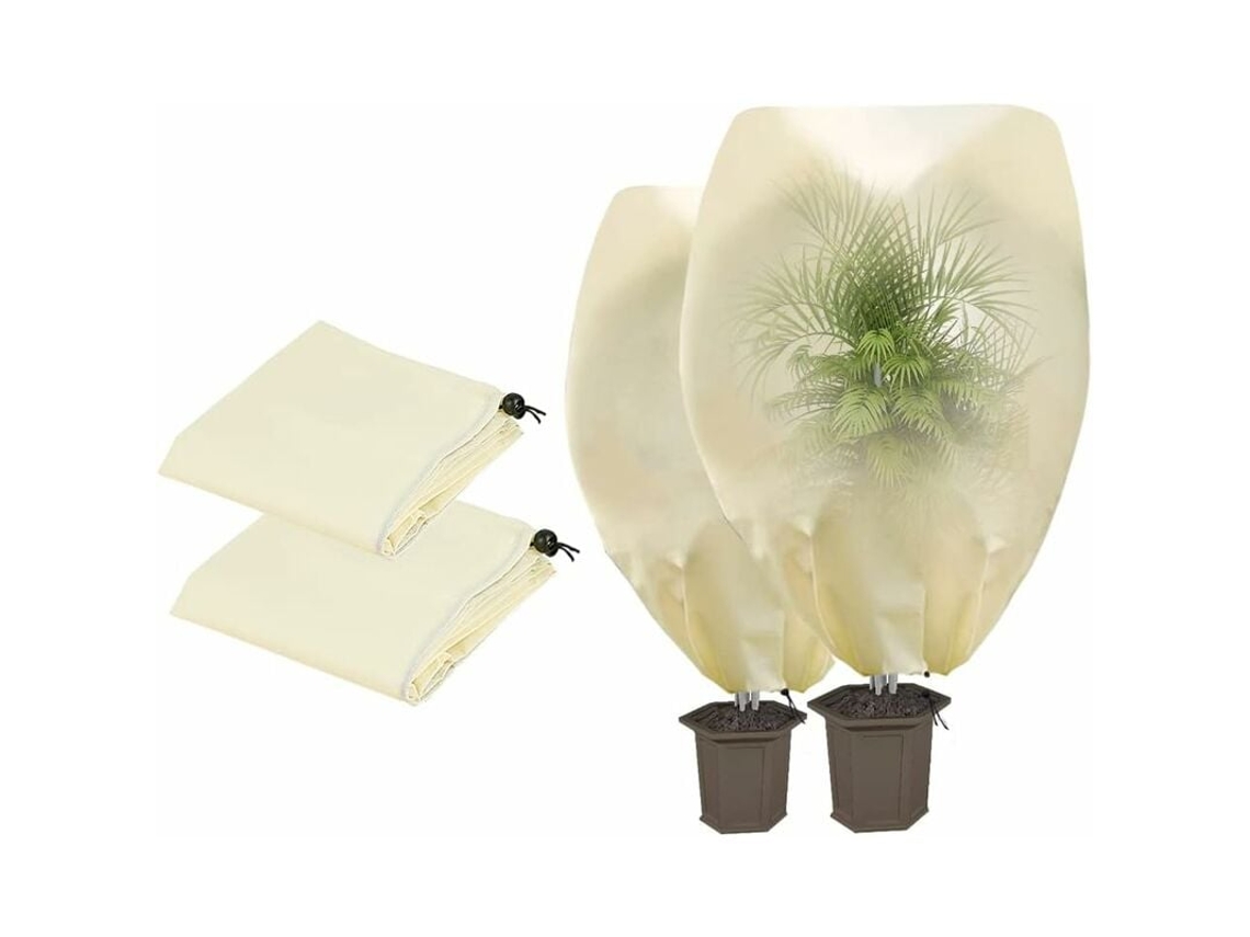 KOFIHETY Tela anticongelante para árboles en invierno, protección contra heladas con cordón ajustable y cremallera resistente, tela no tejida reutilizable para