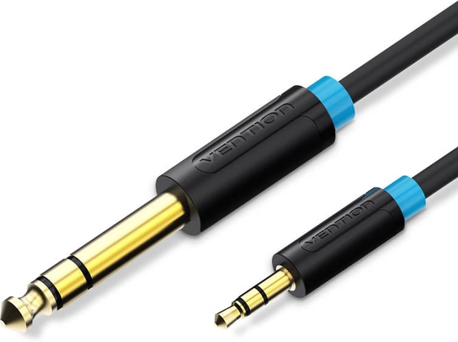 Cable de audio VENTION Jack 6.5mm Stéreo Macho para Jack 3.5mm Macho de 3 m - negro