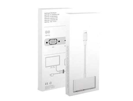 Adaptador de interfaz de iluminación de 8 pines a VGA Adaptador convertidor de video HD de 1080p para teléfono 5S / 6 / 6s / 7/8 / X Pad blanco