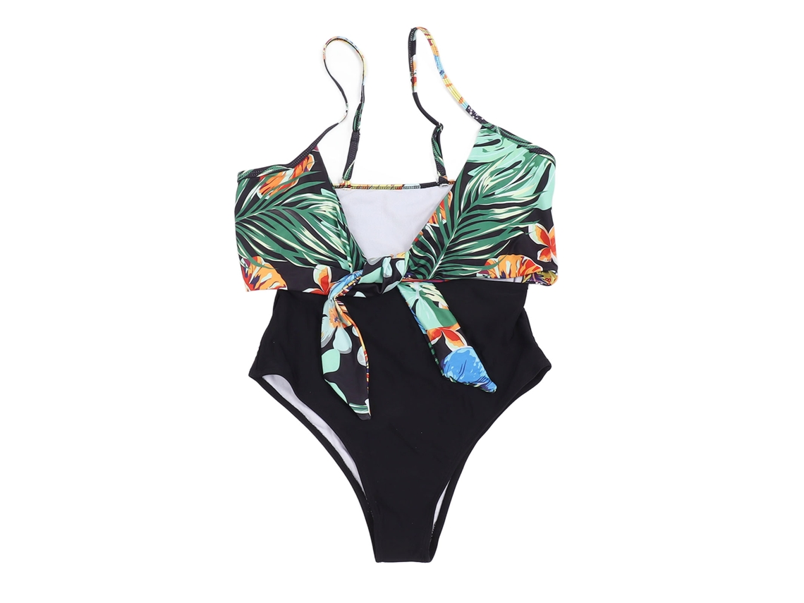 Vlrla-2026traje De Baño Entero De Cintura Alta Con Costuras Reforzadas Patrón Floral Para Mujeres Y Niñas Talla M