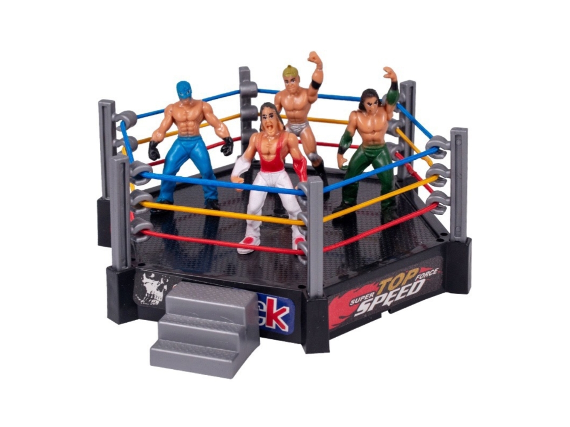Ring de lucha libre de juguete con cuerdas flexibles para niños de 3 a 14 años.