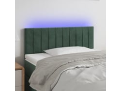 Cabecero Con Led De Terciopelo Verde Oscuro 90x5x78/88 Cm