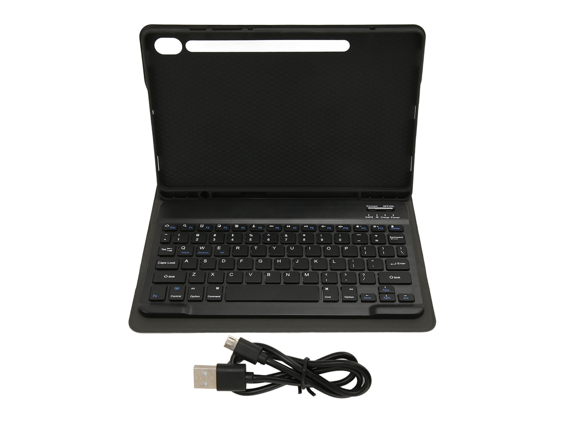 Teclado Sem Fio Bluetooth Para Tab S9 11 Polegadas 2023 Couro Pu Recortes Precisos