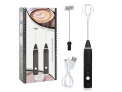 Batidora De Huevos Con Espumador De Leche, Recargable Por Usb, 3 Velocidades, Acero Inoxidable, 2 Cabezales.