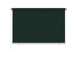 vidaXL Persiana enrollable de jardín HDPE verde oscuro 220x140 cm