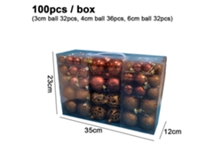 Juego de adornos de bolas de Navidad Decoraciones de temporada de árbol de Navidad para la decoración del banquete de boda de vacaciones, marrón
