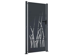 Maison Exclusive - Puerta De Jardín Antracita 100x200 Cm Acero Diseño Hierba