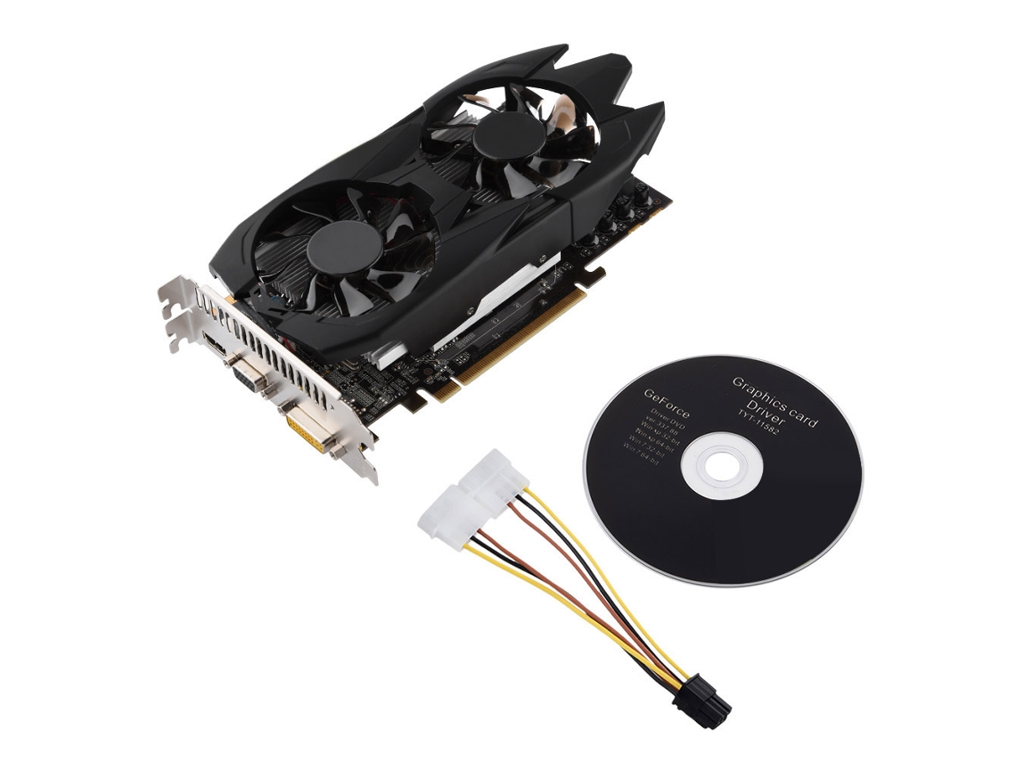 Tarjeta Gráfica De Juego Vga Gddr5 2gb 128bit Con Salida Hd Hdmi Dvi Y Dos Ventiladores De Refrigeración