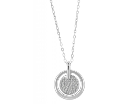 Collar con Colgante en Plata de Ley 925 con Circonias Bañado en Rodio 42.5 Cm