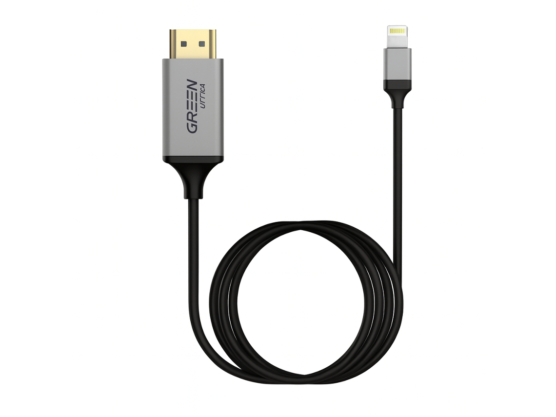 Cable Lightning macho a HDTV macho 2 m Verde Lyca G 1357 Negro