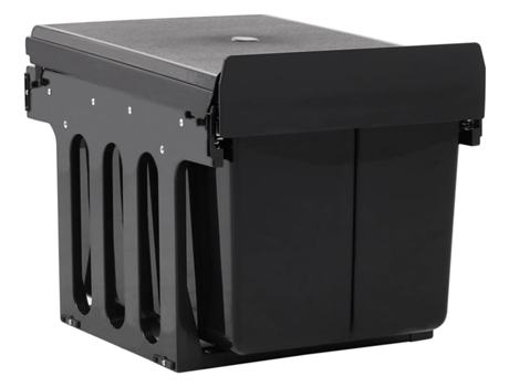 vidaXL Cubo de basura de cocina extraíble reciclaje cierre suave 48 L