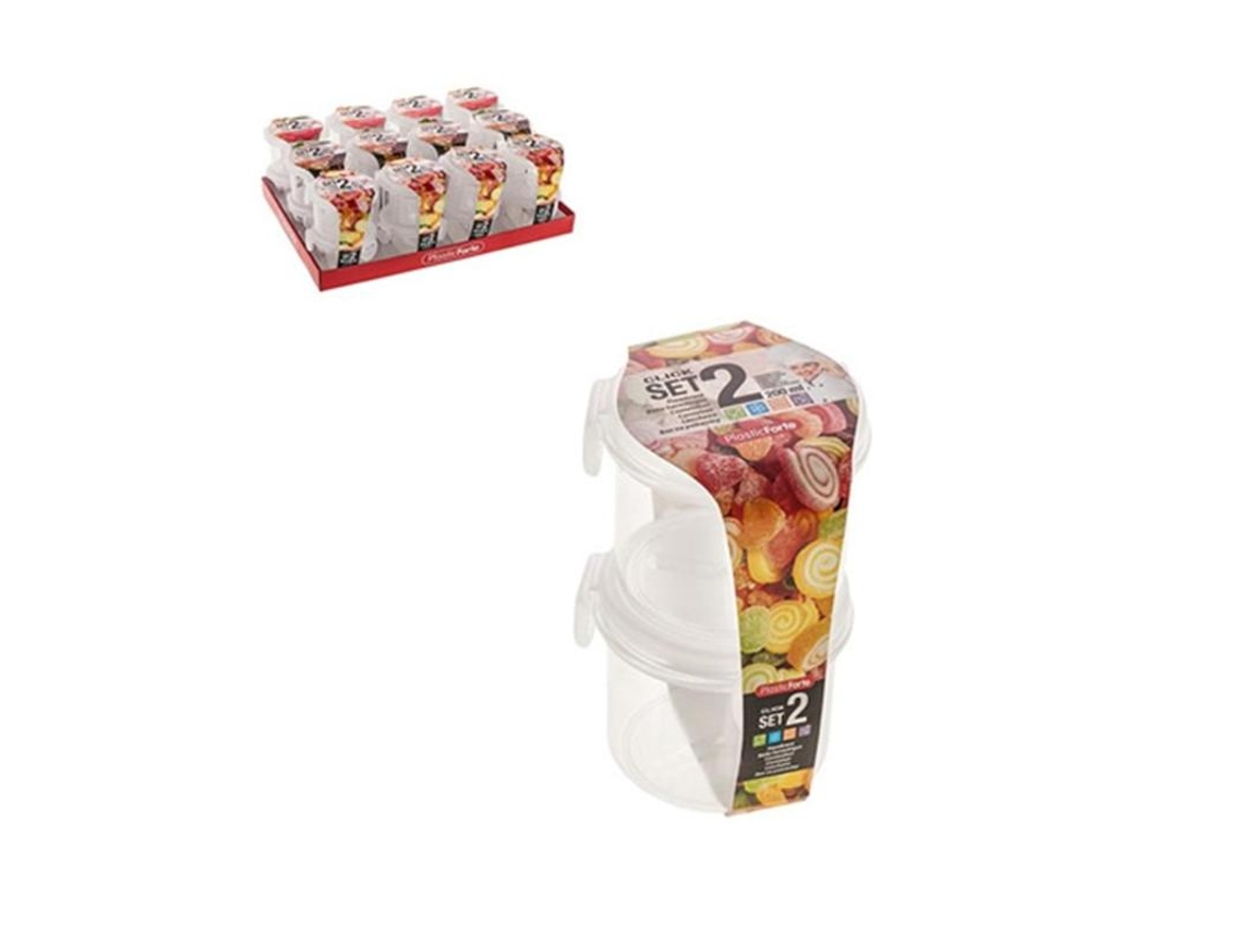 Fiambreras click 200 ml 2 piezas pack 2