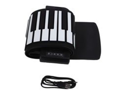 Piano Portátil Enrollable De 61 Teclas Con Salida Midi Y Pantalla Led Para Niños Y Adultos, 5 V Cc