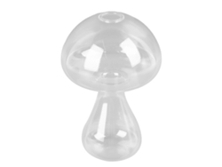 Jarrón de cristal con forma de hongo para plantas hidropónicas.
