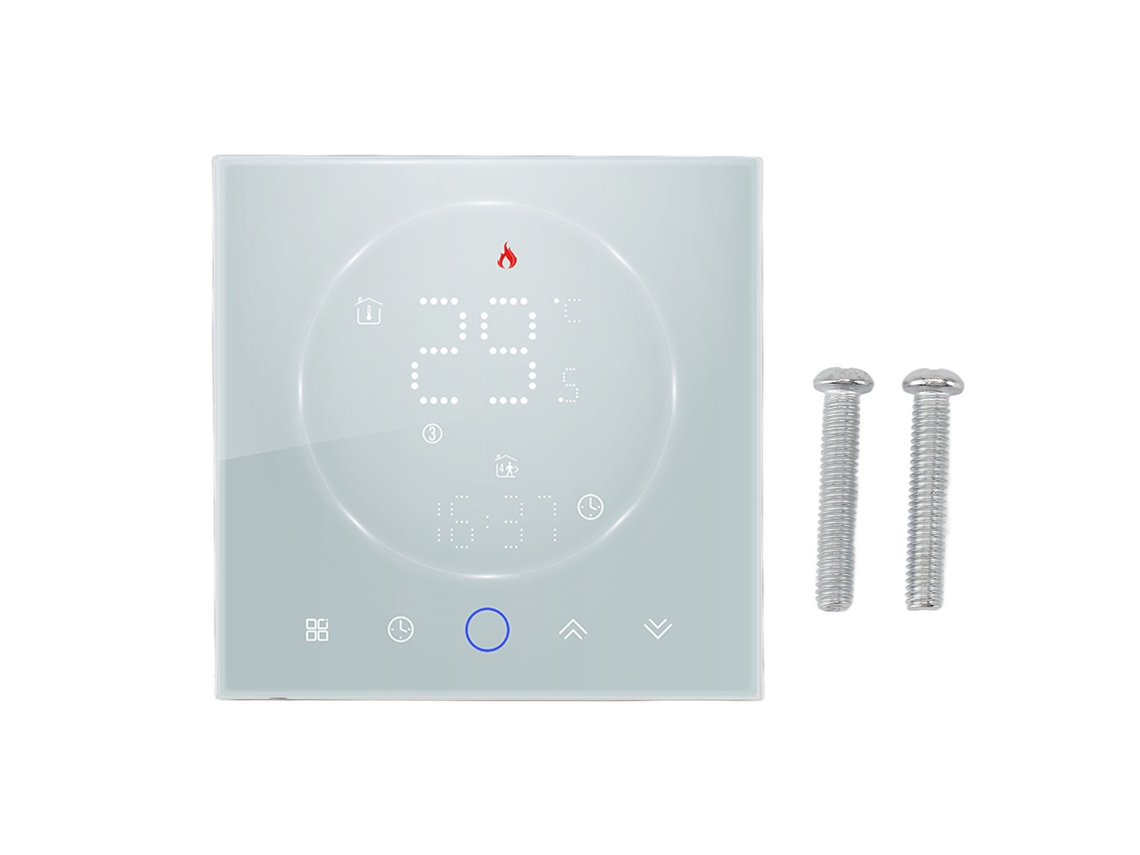 Termostato Inteligente Programable Inalámbrico Con Pantalla Led Para Calefacción De Agua, 13mm Empotrado, Blanco Ac95‑240v