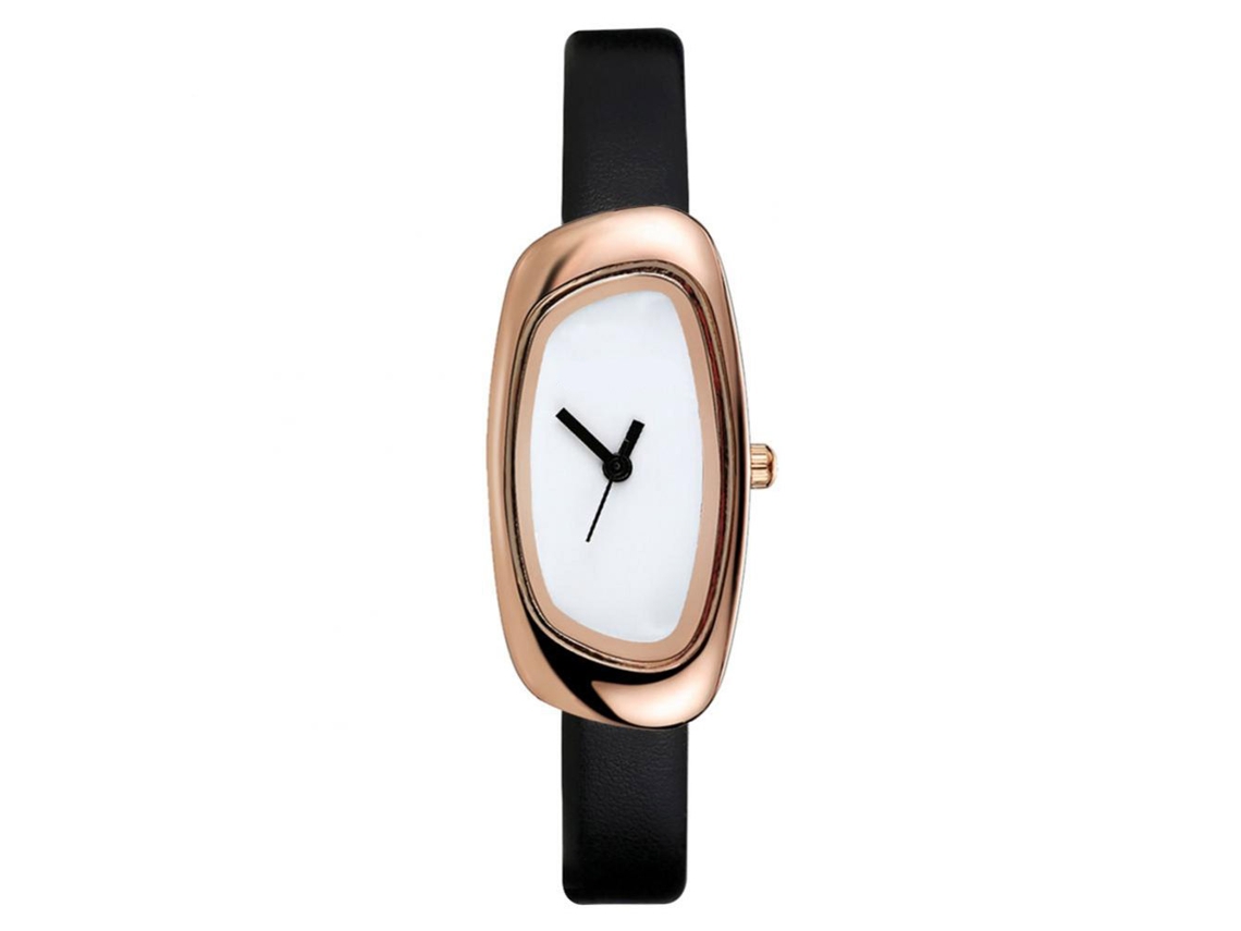 Reloj De Pulsera De Cuarzo Sencillo Y Elegante Con Diamantes De Imitación, Estilo Ejecutivo, Color Marrón.