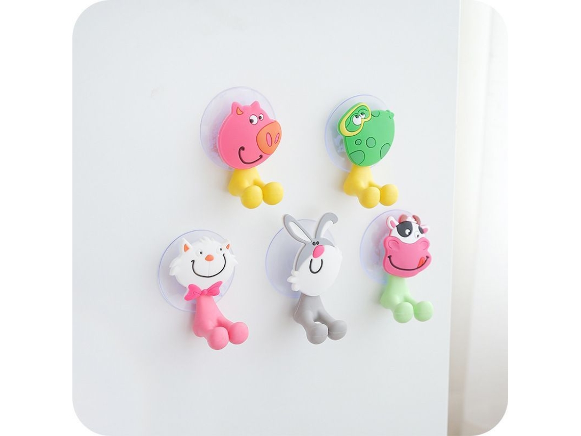 2026-portacepillos De Ventosa Para Pared Linjou Conjunto De 5 Animales Pequeños Para Niños Baño