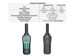 Medidor De Campos Electromagnéticos Mastfuyi Fy876 Negro, Detector De Radiación Electromagnética Portátil De Alta Precisión Con Pantalla Lcd.