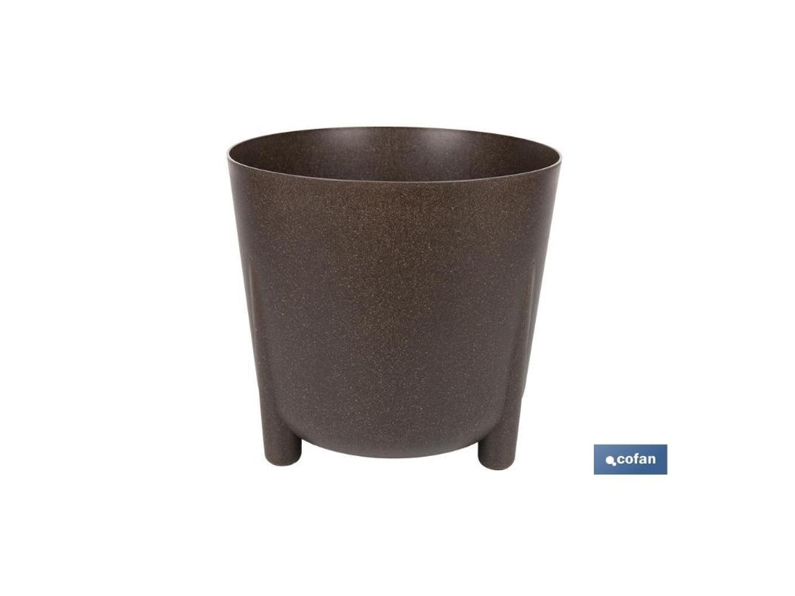 Maceta Con Patas Y Filtro De Drenaje Color Café Wpc Ø 212 X 203 Mm 5,1 L Venta Unitaria