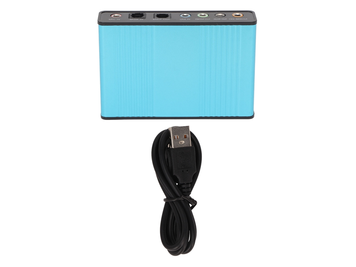 Tarjeta De Sonido Usb 6 Canales 5.1 Adaptador De Audio Usb Externo Para Pc Portátil Azul 48khz