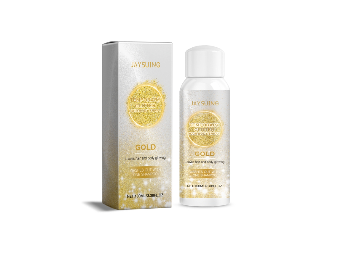 Spray de purpurina dorada