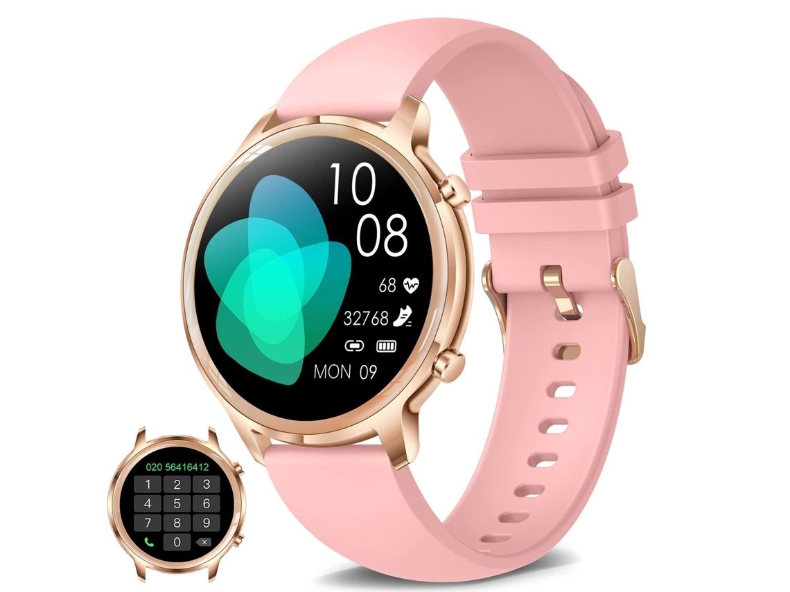 Reloj inteligente para mujer Fitness Tracker Responder/Hacer llamada con monitor de sueño Ritmo cardíaco Spo2 YEMAESRE