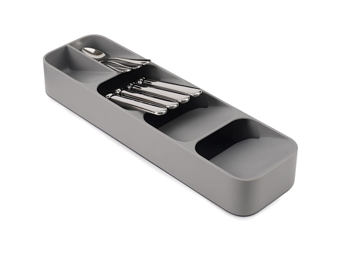 Organizador compacto de cubiertos, 5 compartimentos, capacidad para más de 24 piezas Dxghc