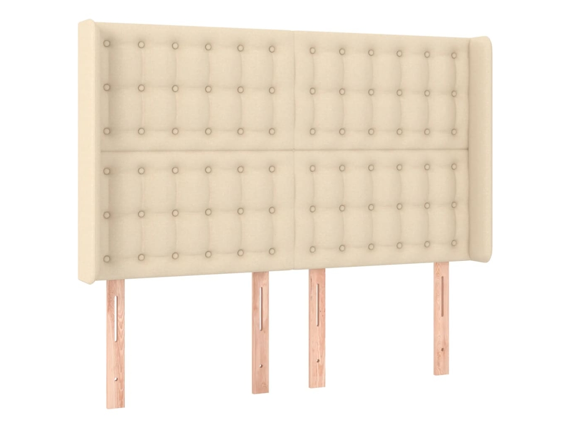 Maison Exclusive - Cabecero Con Orejas De Tela Color Crema 147x16x118/128 Cm