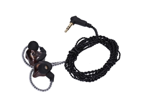 HURRISE Auriculares con cable Cancelación de ruido Super Bass Boost Auriculares con cable Sonido Walkman Micrófono Marrón