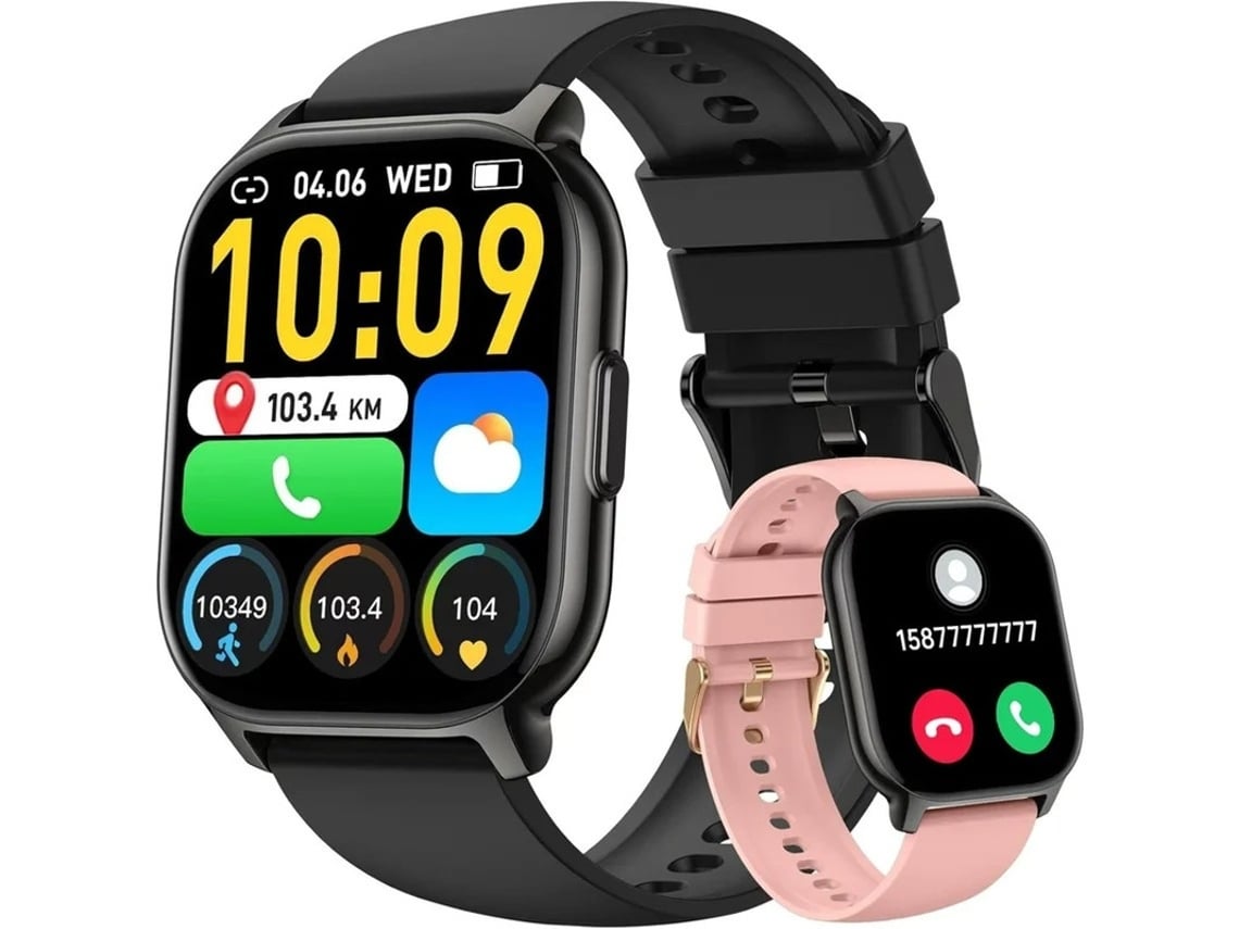 Reloj inteligente 2.1 con podómetro, frecuencia cardíaca y sueño, más de 130 modos deportivos, IP68, resistente al agua, para Android e iOS, color negro. Bestvite