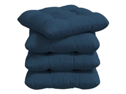 Cojines para asiento, 4 unidades, color azul, 40 x 40 x 12 cm, tela HARLANV1