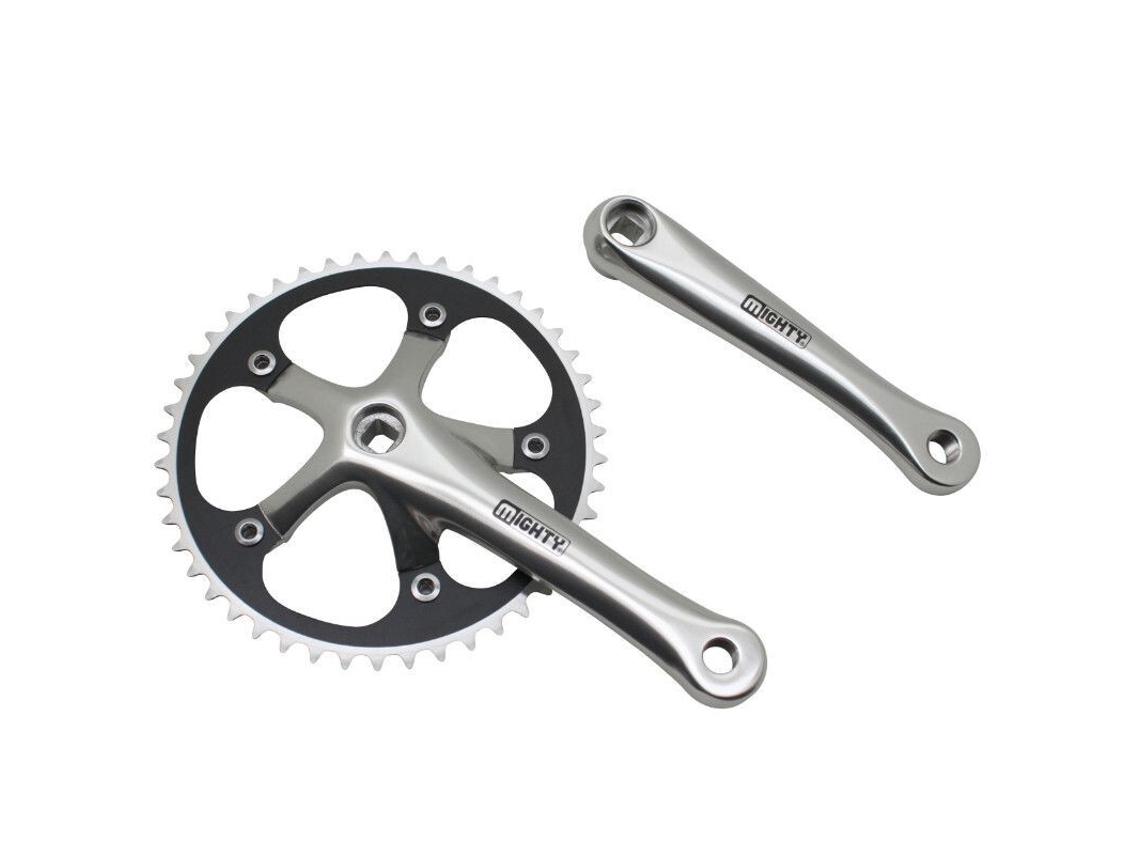 Platos y bielas de aluminio para carretera P2R Fixie 3.30 165 mm 46D. (Fixie - Singlespeed) Diam. 130 mm