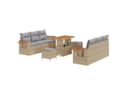 Maison Exclusive - Conjunto De Sofás De Jardín Con Cojín 11 Pcs Beige Y Gris Claro