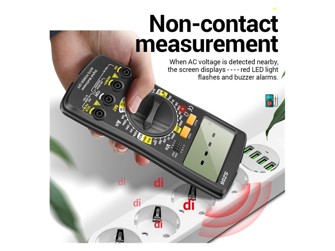 Numérique Ultra-pince Multimètre De Stockage Professionnel Compteur Auto Voltmètre Ac Dc Résistance