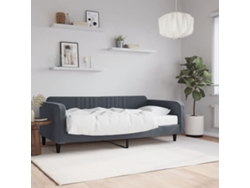 Sofá Cama Con Colchón Terciopelo Gris Oscuro 100x200 Cm